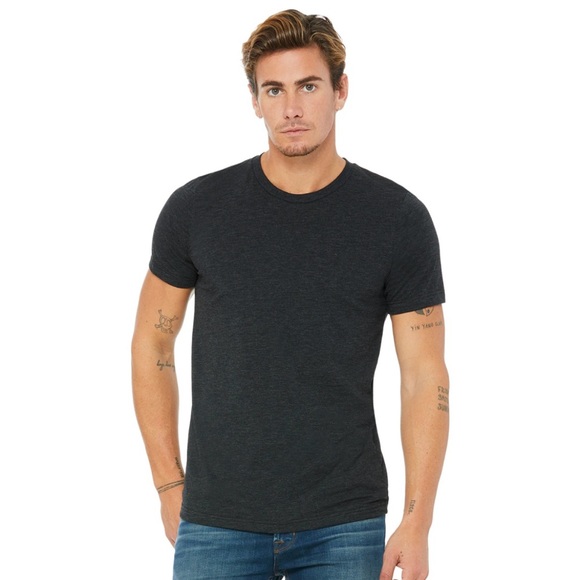 Bella Canvas Charcoal Black Triblend Unisex Tee - Picture 1 of 5